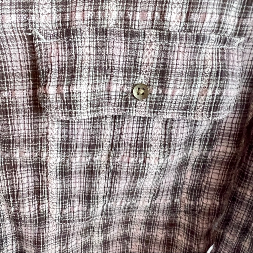 Eddie Bauer Long Sleeve Dolby Plaid Blouse Plus Size 1X Two Front Button…